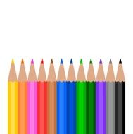 Colorful Wooden Pencils on white background