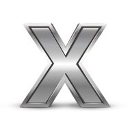 3d metal letter X N2