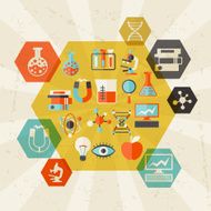 Science concept illustration in flat design style N3