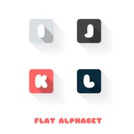 I J K L - Flat Design Button Alphabet