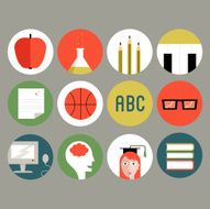 Education and school icon set