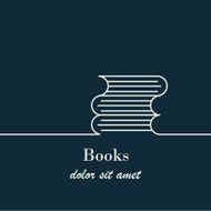 Abstract background with outline books sign