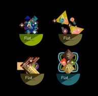 Set of abstract geometric shapes with options N45