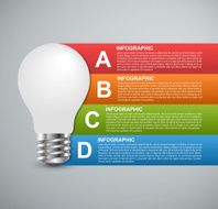 Creative 3D light bulb infographics design template N5