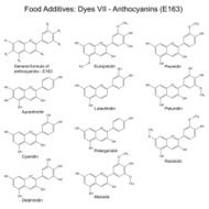 Structural formulas of food additives - anthocyanins