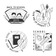 Vector set vintage school labels N2