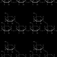 Abstract seamless chemical background - pattern on black