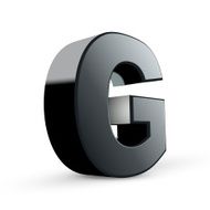 glossy black alphabet G N2