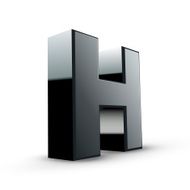 glossy black alphabet H N2