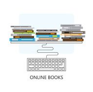 Modern flat concept design on online books
