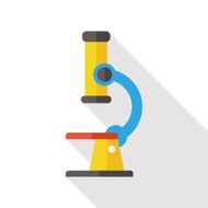 microscope flat icon with long shadow N31