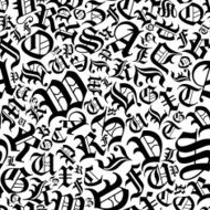 Seamless alphabet pattern in a gothic font style