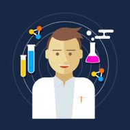 chemist scientist lab vector illustration