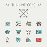 Education thin line icon set N11