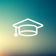 Graduation cap thin line icon N4