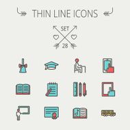 Education thin line icon set N13