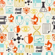 Science seamless pattern in flat design style N3