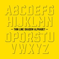 Thin line shadow alphabet