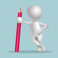 Vector white people and pencil