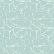 Seamless pattern with outline decorative books