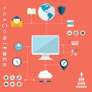 Vector illustration infographic of modern computer potential