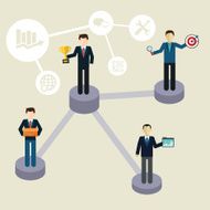 Business board game concept infographic step to successful vector illustration