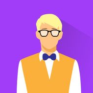 Businessman Profile Icon Nerd wear Glasses Portrait