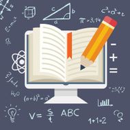 Flat design Online education