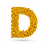 3d yellow leaves alphabet D