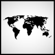 Black And White World Map N9