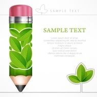 Green leaves pencil N2