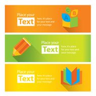 Metro flat icon set about education school and growing