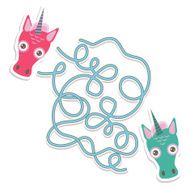 Unicorn labyrinth game for Preschool Children Vector