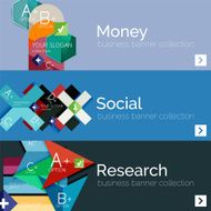 Flat design vector infographic banners with geometric infographics N142