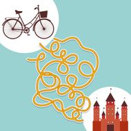 bicycle and Palace labyrinth game for Preschool Children N2