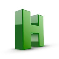 3d green letter H N3
