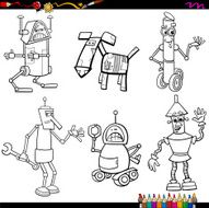 fantasy robots cartoons coloring page N2