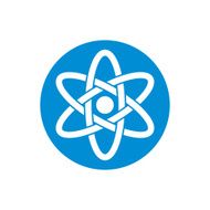 Atom part on white background vector icon