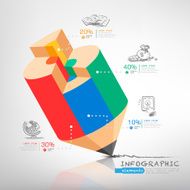 business education pencil Infographics N3