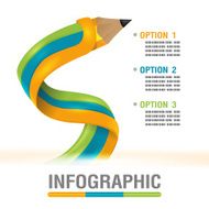 Pencil Line Info Graphic Color Vector