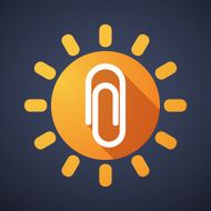 Sun icon with a clip