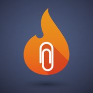Flame icon with a clip