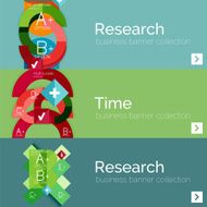 Flat design vector infographic banners with geometric infographics N143