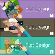 Flat design vector infographic banners with geometric infographics N144