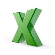 3d green letter X N2