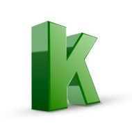 3d green letter K N3