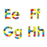 set of colorful alphabets on abstract background N2