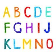 Funny colorful vector english alphabet