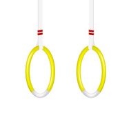 Gymnastic rings in yellow and white design