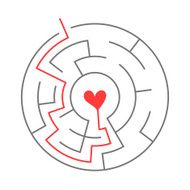 simple circular maze with heart icon